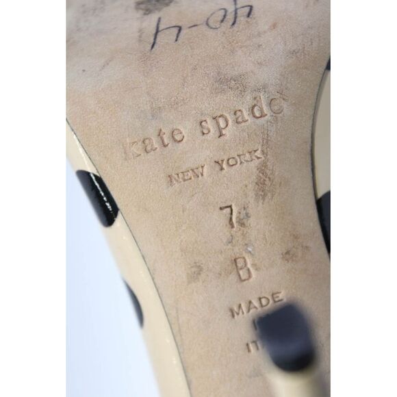 Kate Spade New York Womens Polka Dot Pointed Toe Pumps Beige Black Size 7 B - Picture 5 of 5